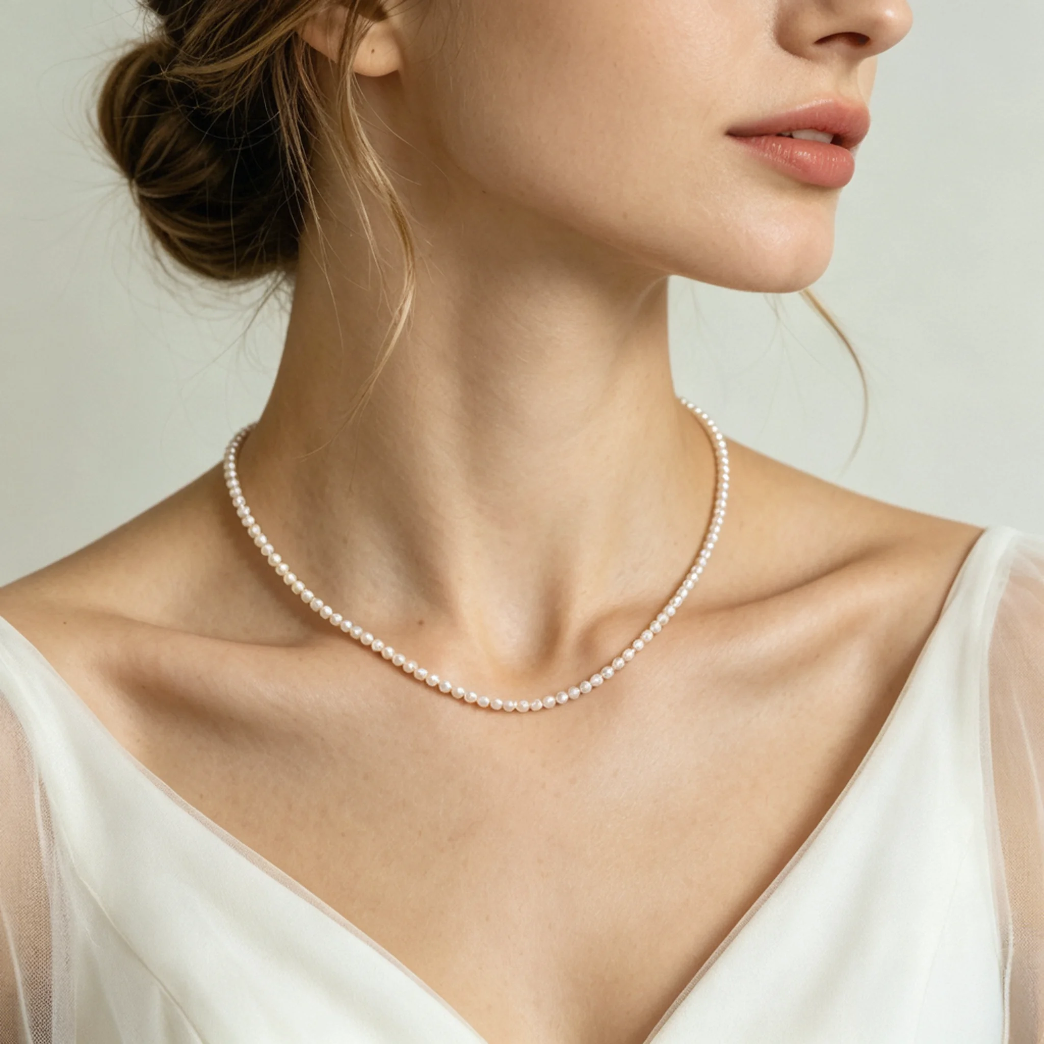 Minimalist pearl jewelry styled for delicate everyday wear