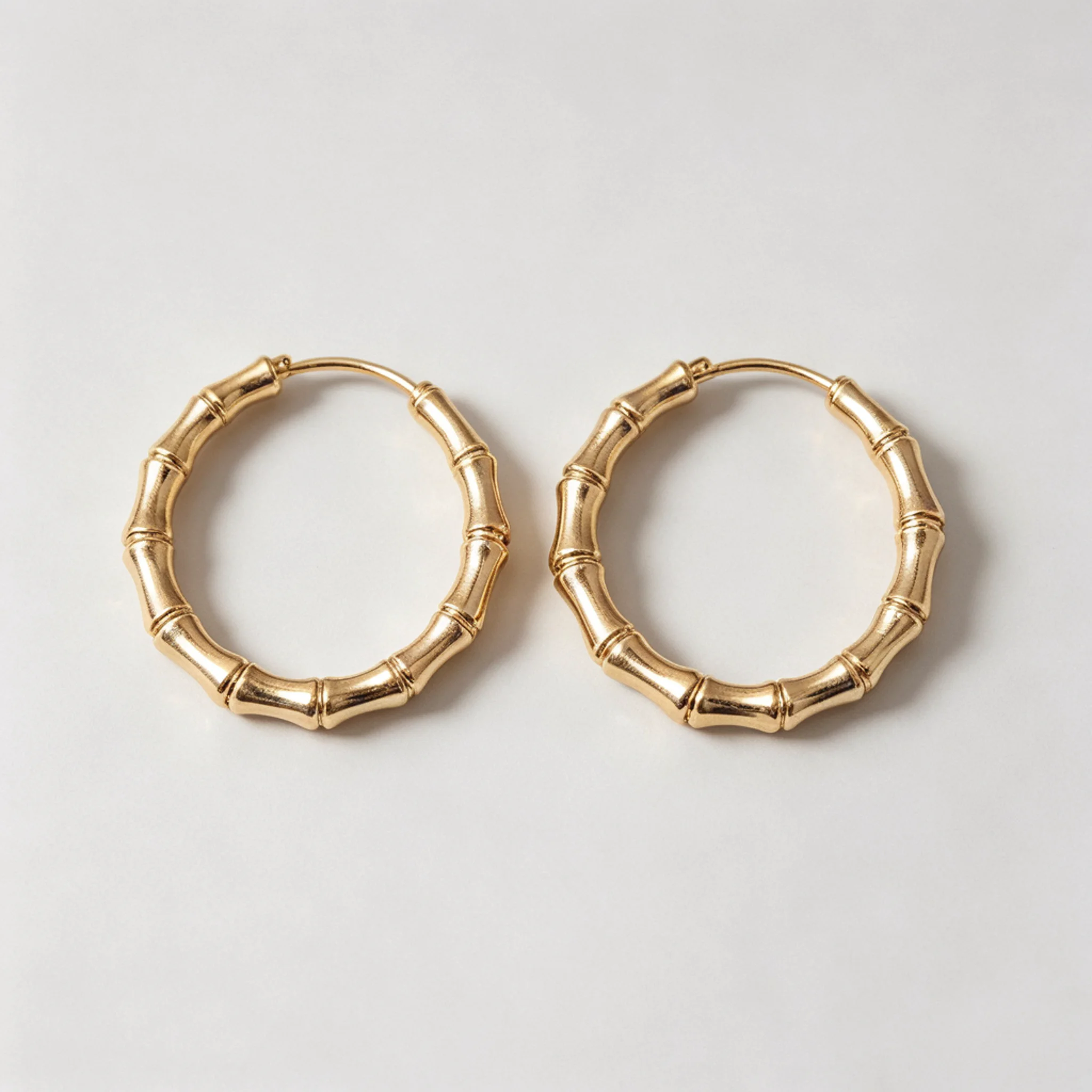 oversized bamboo hoop earrings flat product image