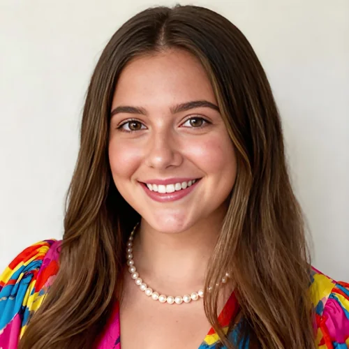 Virtual jewelry try-on preview showing a customer photo with AI-added necklace